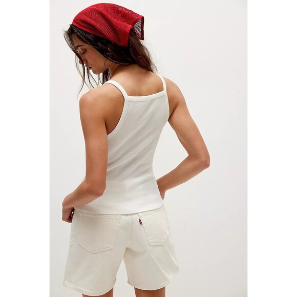 Free People Bali Cherry Bomb Tank Cami Blouse Top Crochet Ribbed M NWT 280421 - Picture 2 of 8